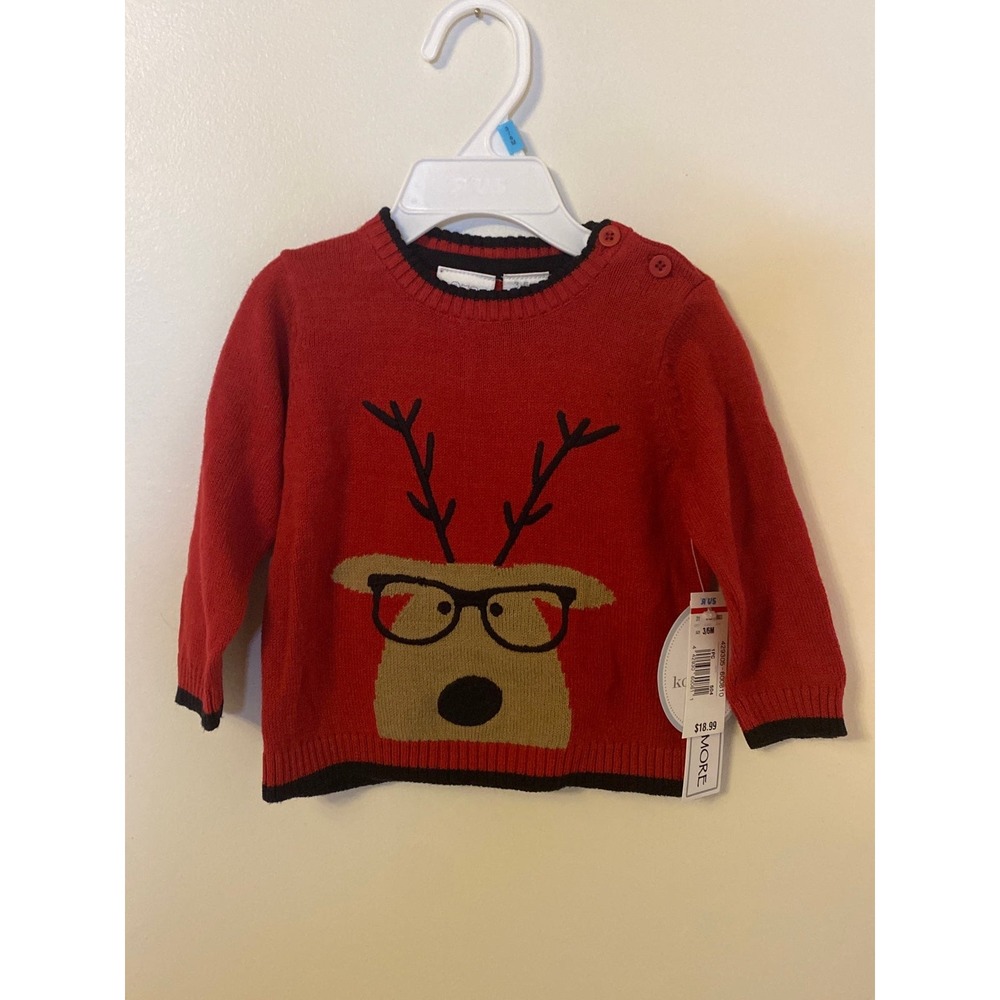 Koala‎ Kids Embroidered Reindeer Christmas Pullover Sweater